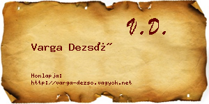 Varga Dezső névjegykártya